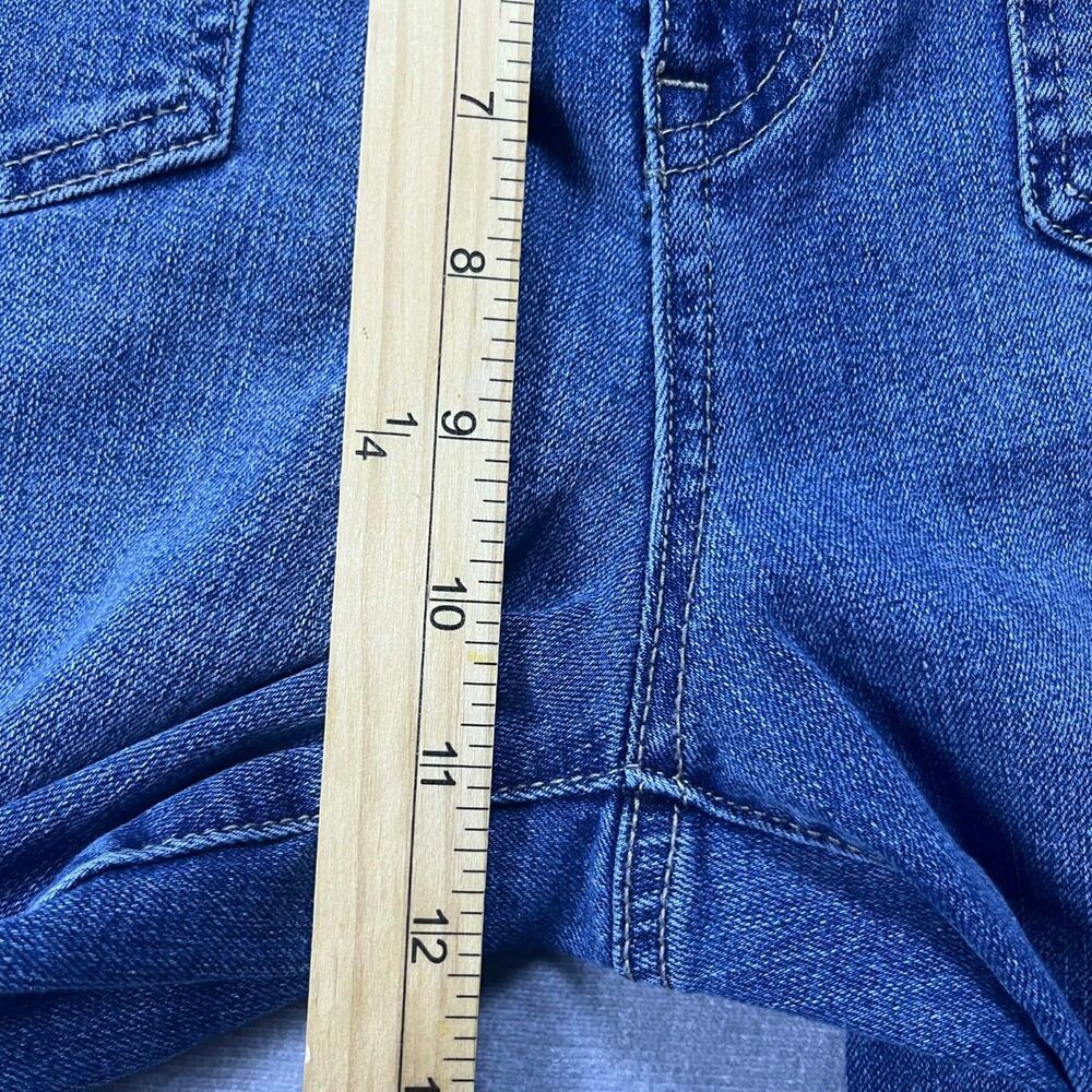 d.jeans Women Jeans 14 Straight Cropped Stretch Blue Denim Front Flap Pockets - Picture 6 of 7